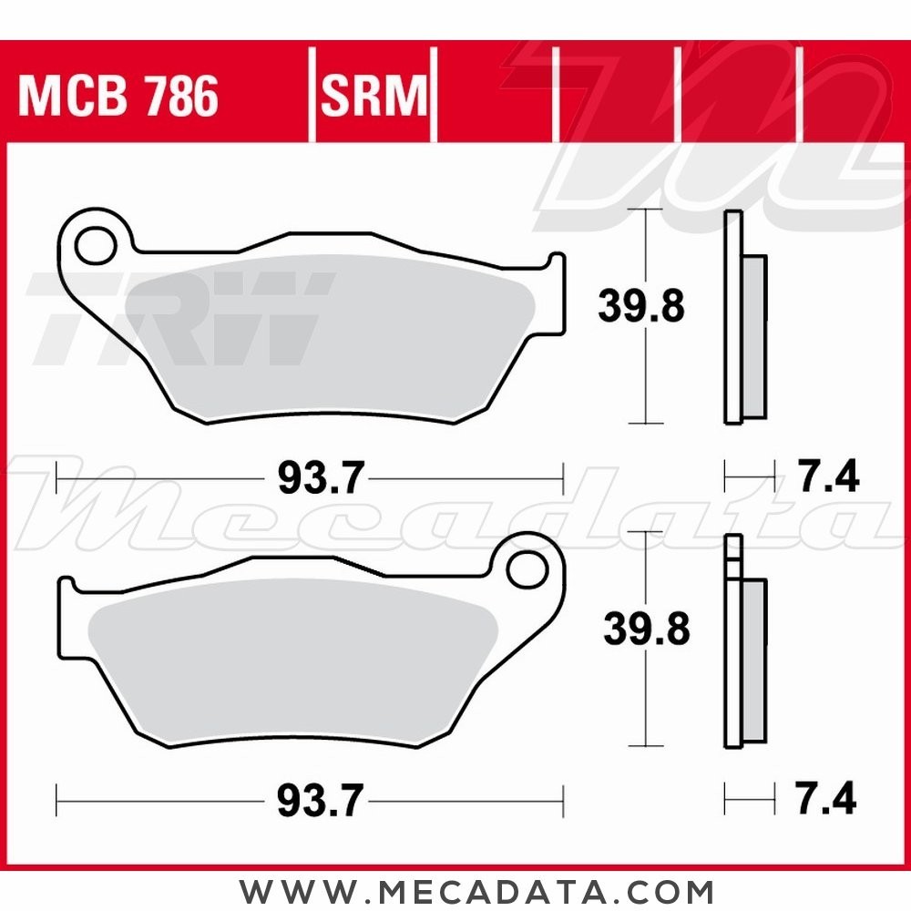 Plaquettes de frein Avant ~ TRW Lucas MCB 786 