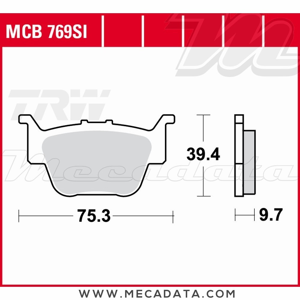 Plaquettes de frein Arrière ~ TRW Lucas MCB 769 SI 
