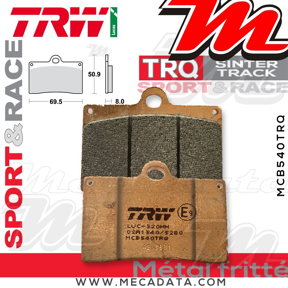 Plaquettes de frein Avant ~ TRW Lucas MCB 540 TRQ 