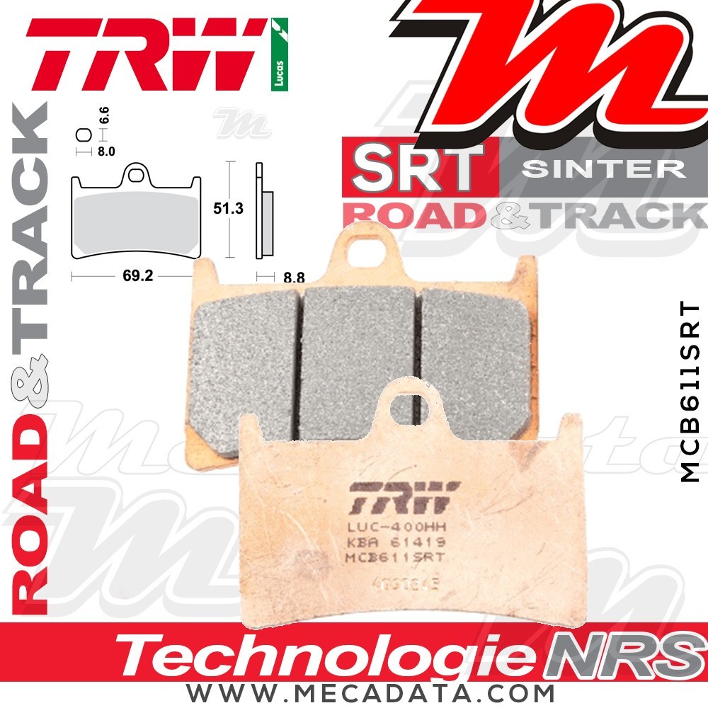 Plaquettes de frein Avant ~ TRW Lucas MCB 611 SRT 