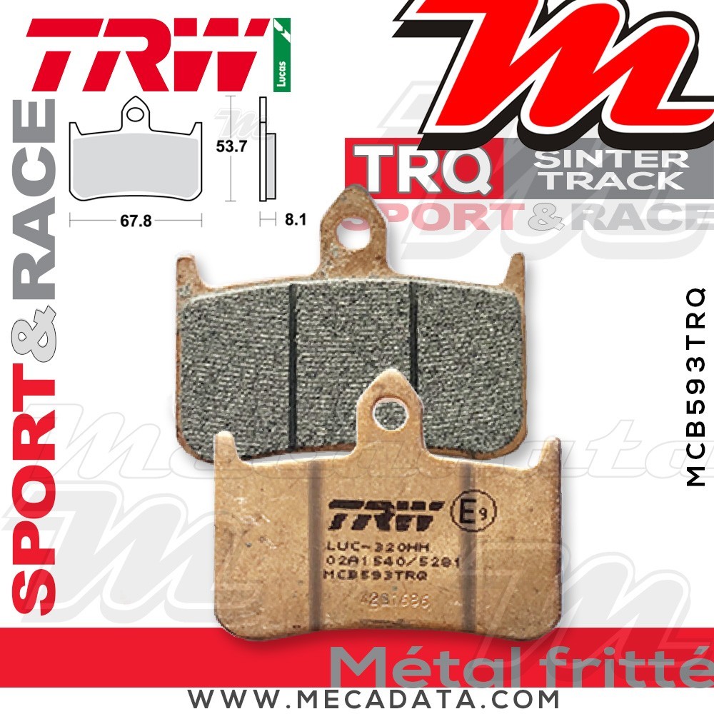 Plaquettes de frein Avant ~ TRW Lucas MCB 593 TRQ 