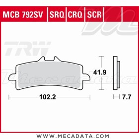 Plaquettes de frein Avant ~ TRW Lucas MCB 792 SCR 