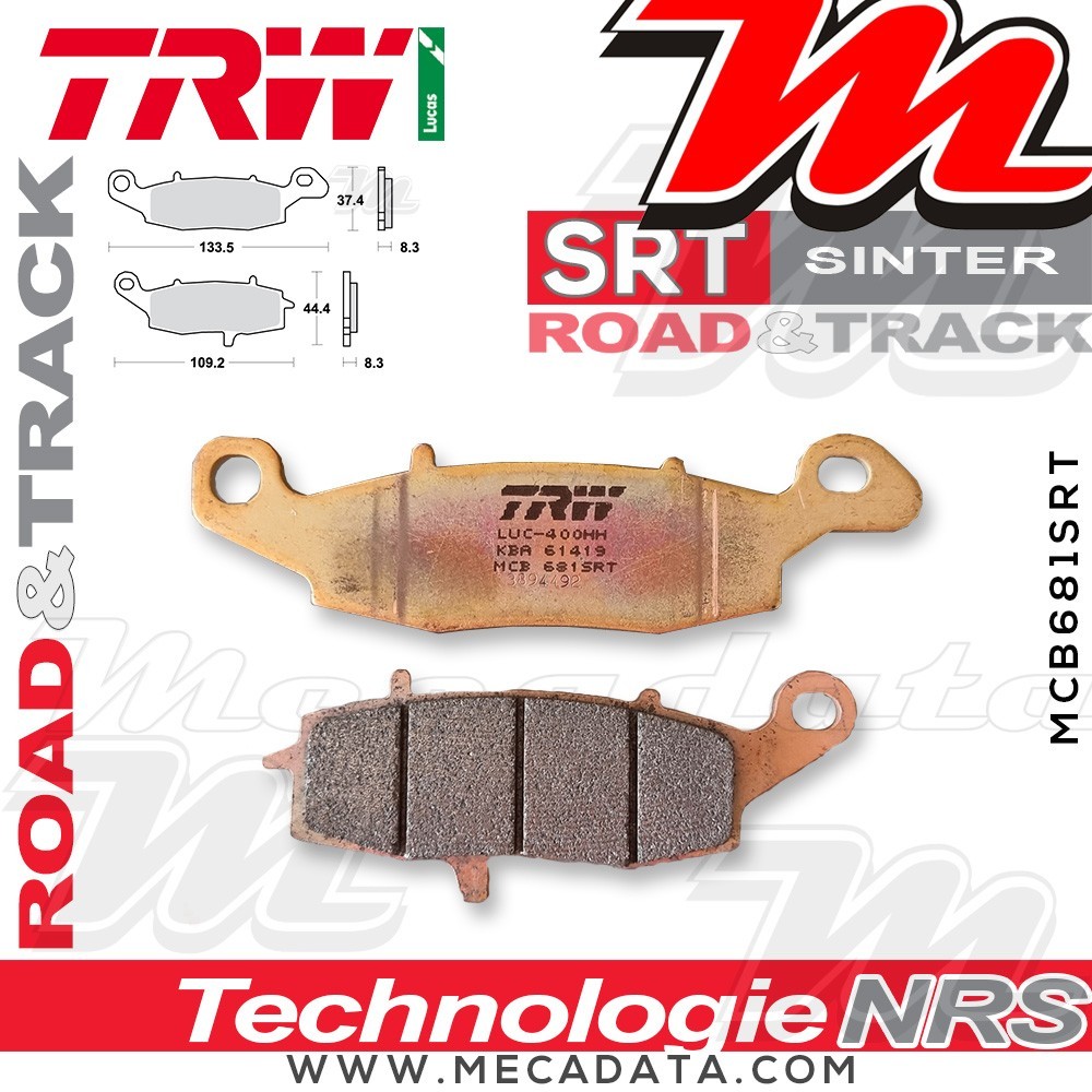Plaquettes de frein Avant ~ TRW Lucas MCB 681 SRT 