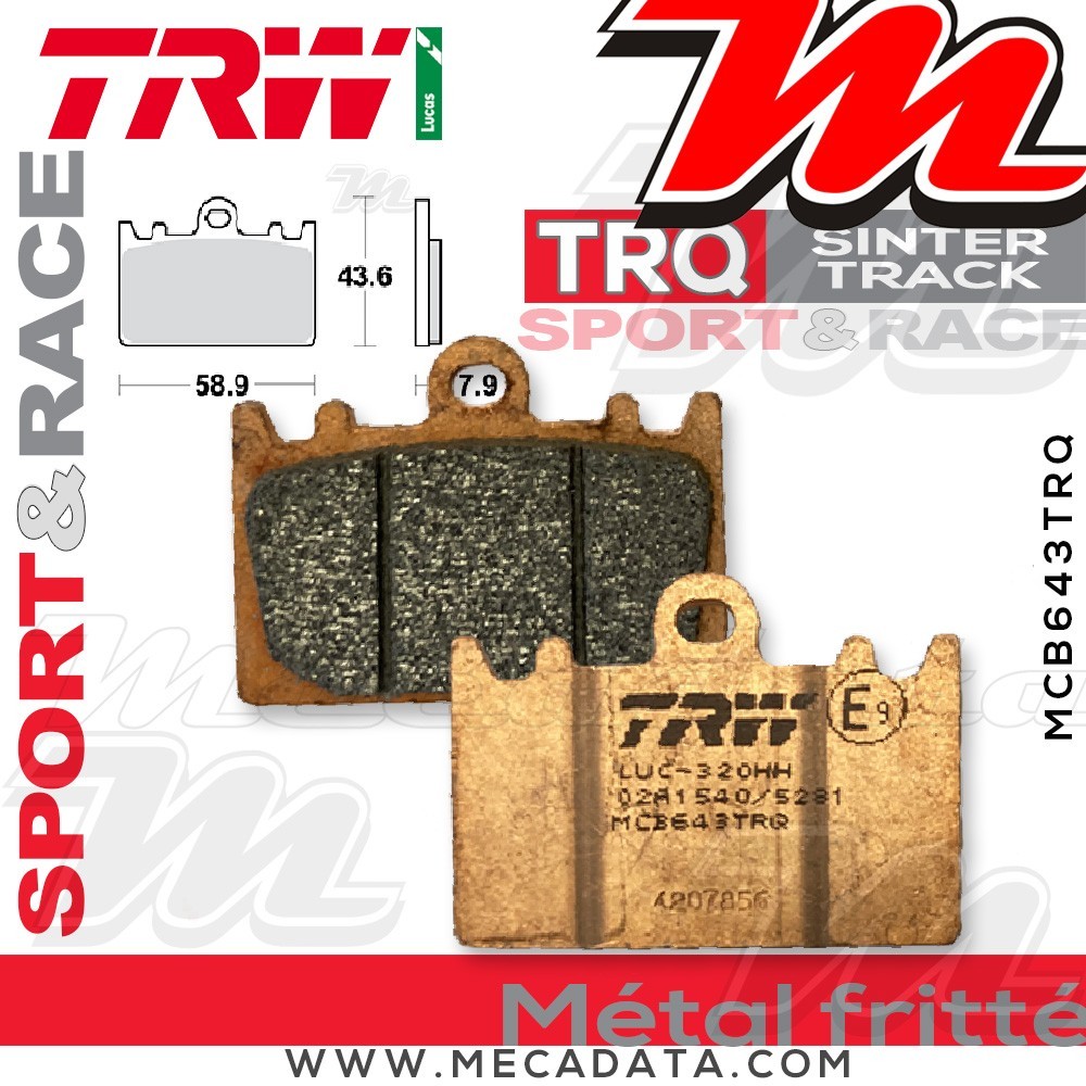 Plaquettes de frein Avant ~ TRW Lucas MCB 643 TRQ 