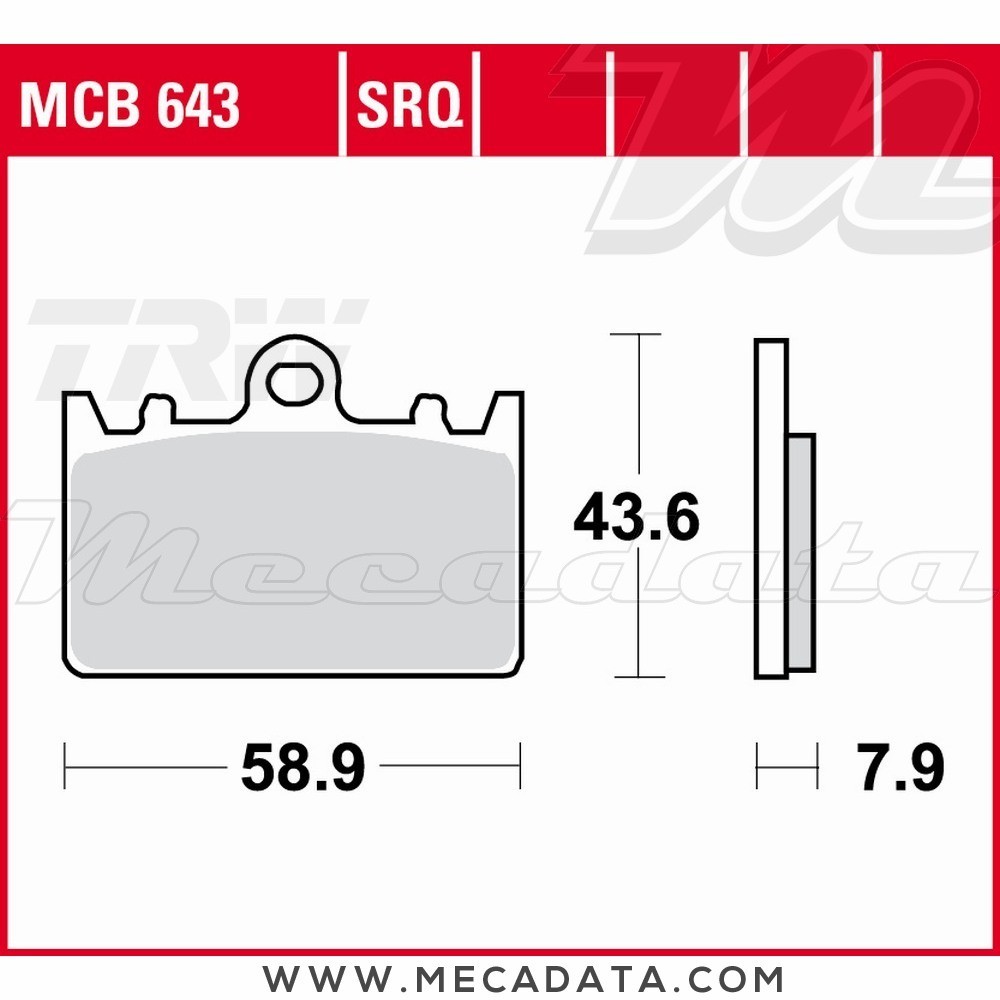 Plaquettes de frein Avant ~ TRW Lucas MCB 643 TRQ 