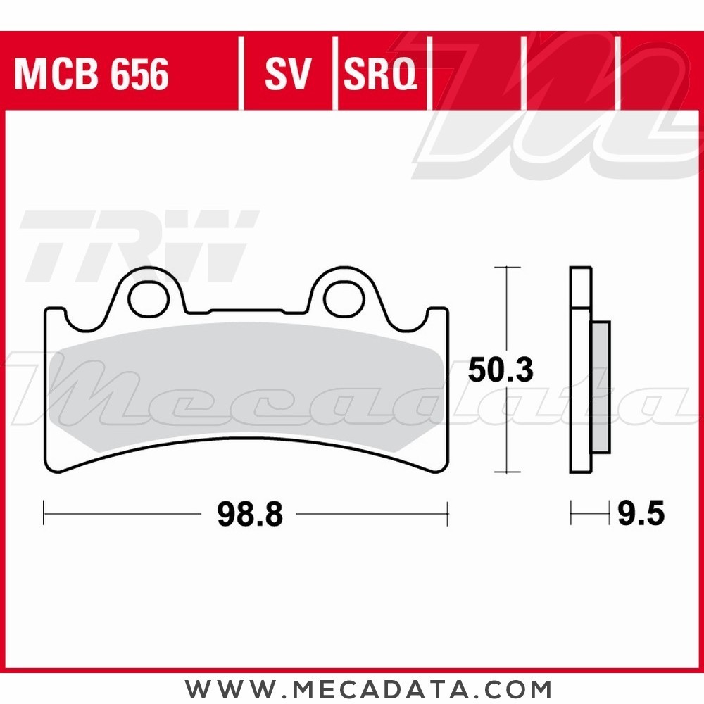 Plaquettes de frein Avant ~ TRW Lucas MCB 656 TRQ 