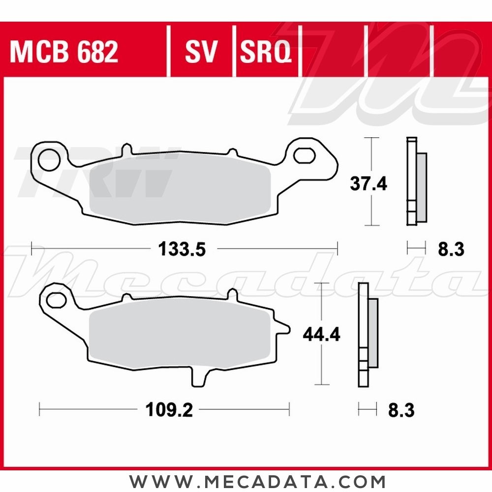 Plaquettes de frein Avant ~ TRW Lucas MCB 682 SRT 