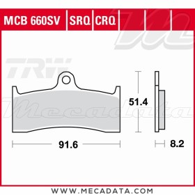 Plaquettes de frein Avant ~ TRW Lucas MCB 660 TRQ 