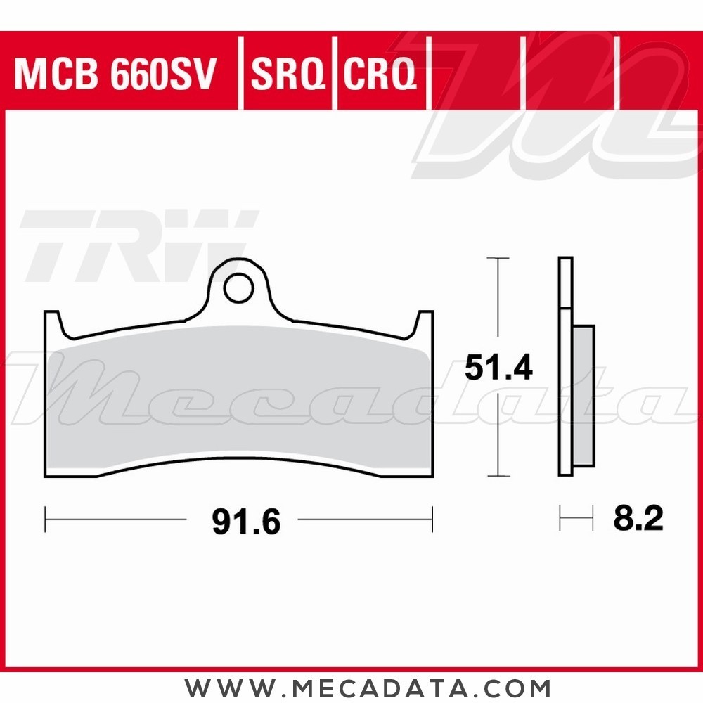 Plaquettes de frein Avant ~ TRW Lucas MCB 660 TRQ 