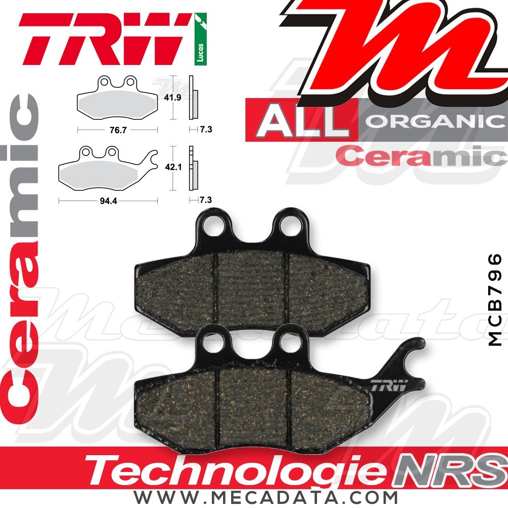 Plaquettes de frein Arrière ~ TRW Lucas MCB 796 