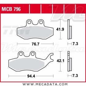Plaquettes de frein Arrière ~ TRW Lucas MCB 796 