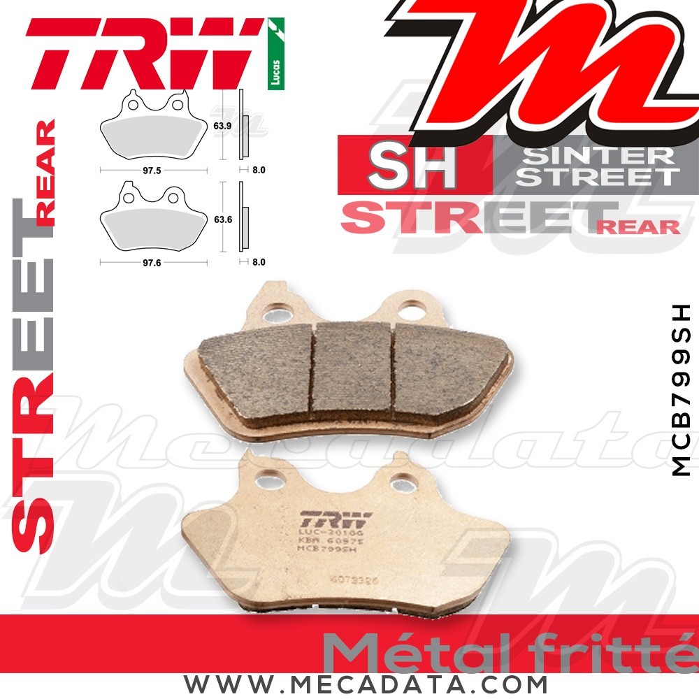 Plaquettes de frein Arrière ~ TRW Lucas MCB 799 SH 