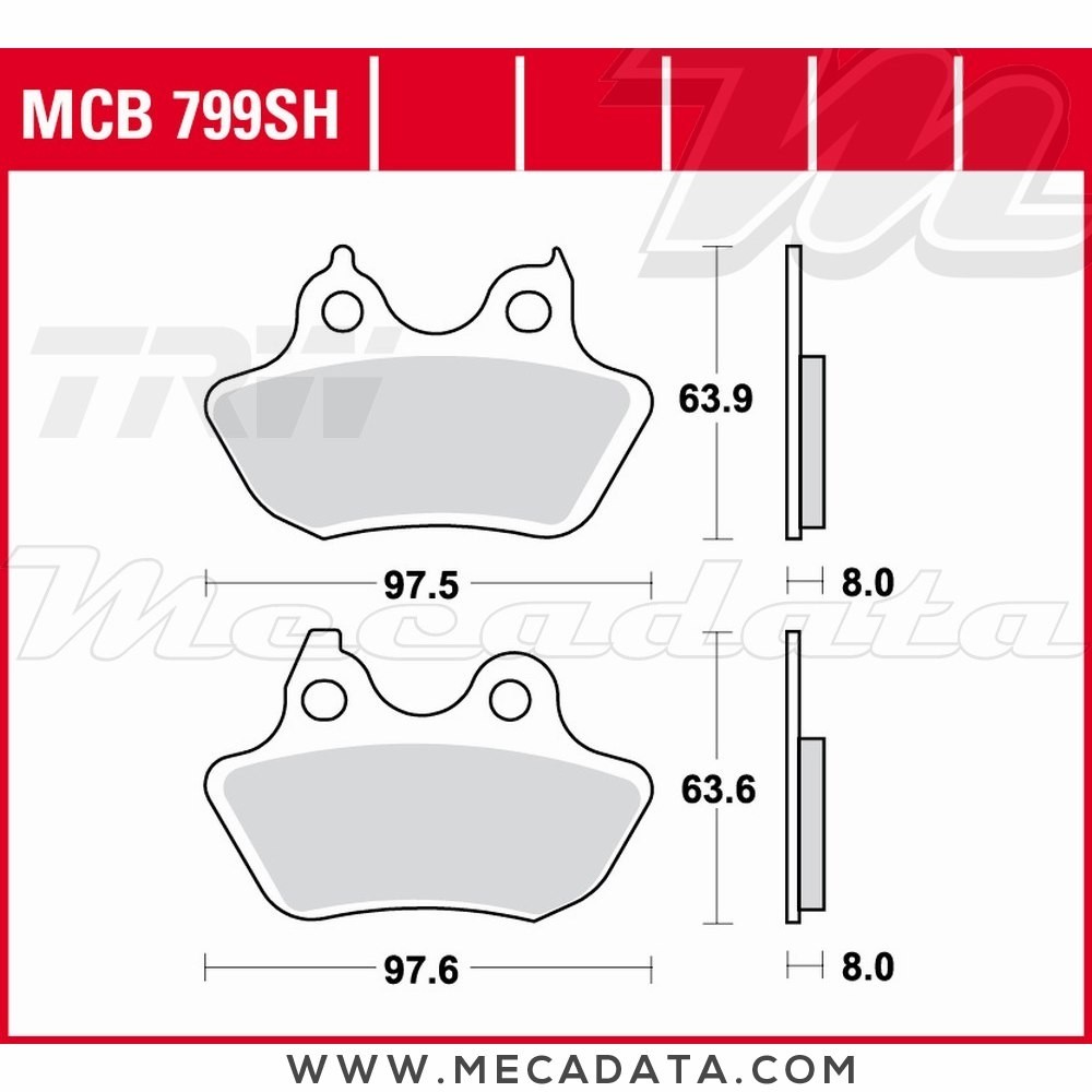 Plaquettes de frein Arrière ~ TRW Lucas MCB 799 SH 