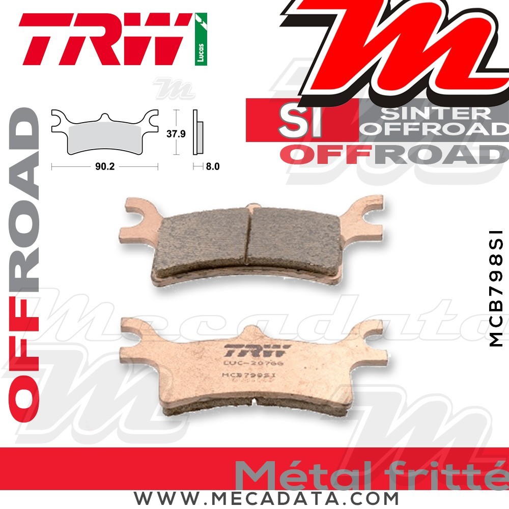 Plaquettes de frein Arrière ~ TRW Lucas MCB 798 SI 