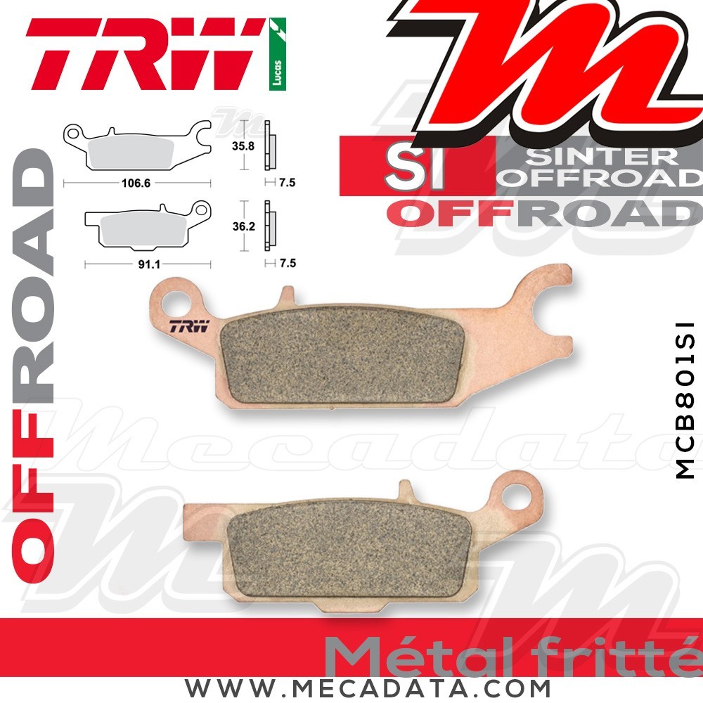 Plaquettes de frein Avant ~ TRW Lucas MCB 801 SI 