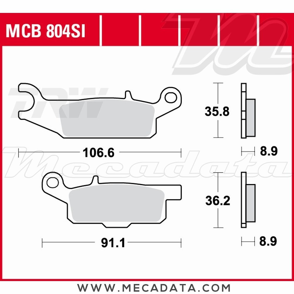 Plaquettes de frein Arrière ~ TRW Lucas MCB 804 SI 