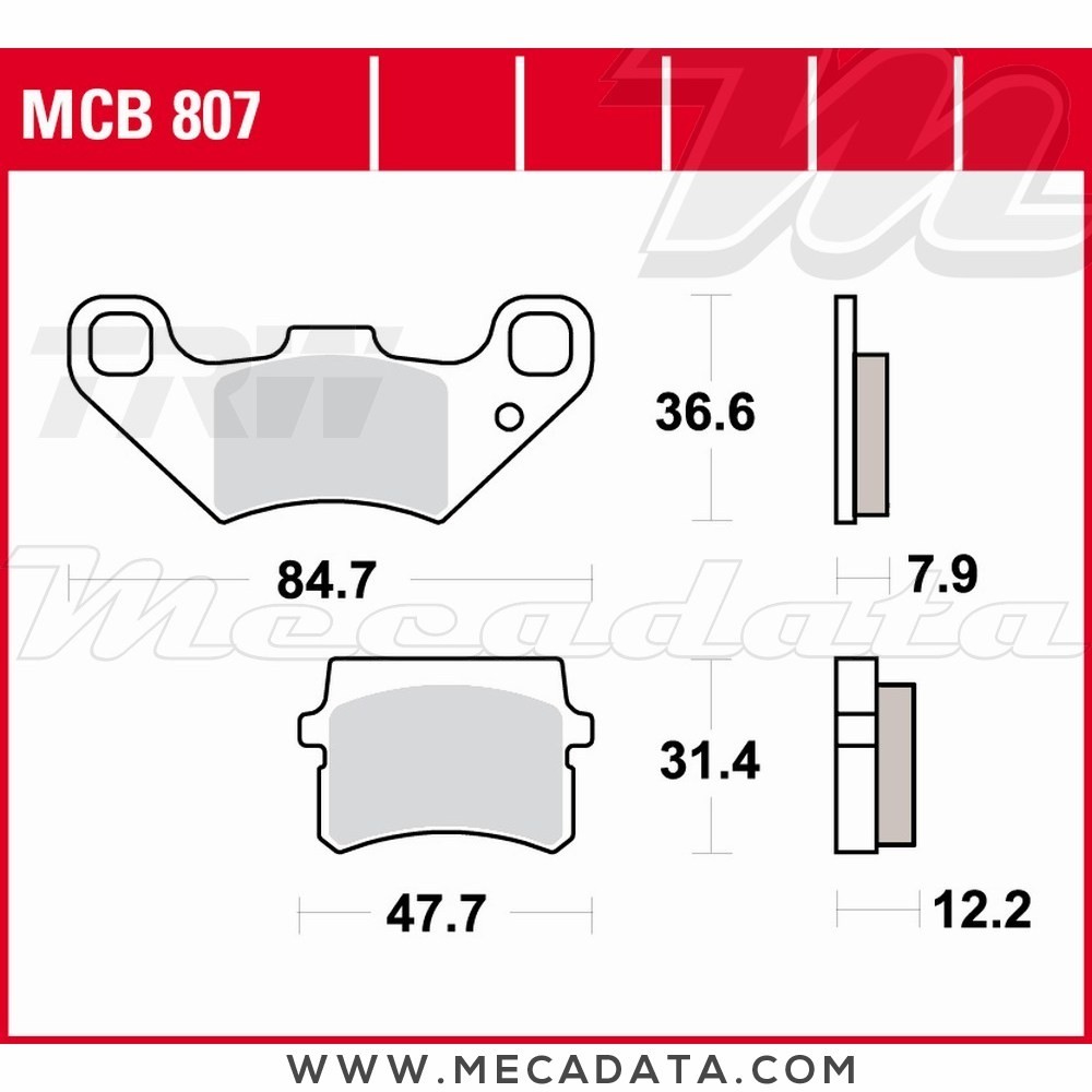 Plaquettes de frein Avant ~ TRW Lucas MCB 807 