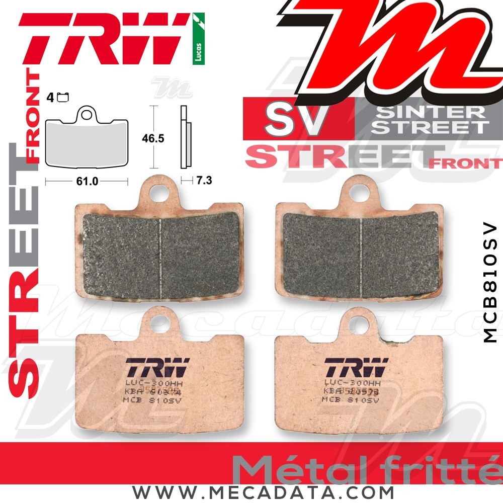 Plaquettes de frein Avant ~ TRW Lucas MCB 810 SV 