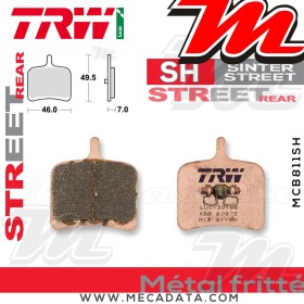 Plaquettes de frein Arrière ~ TRW Lucas MCB 811 SH 