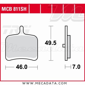 Plaquettes de frein Arrière ~ TRW Lucas MCB 811 SH 