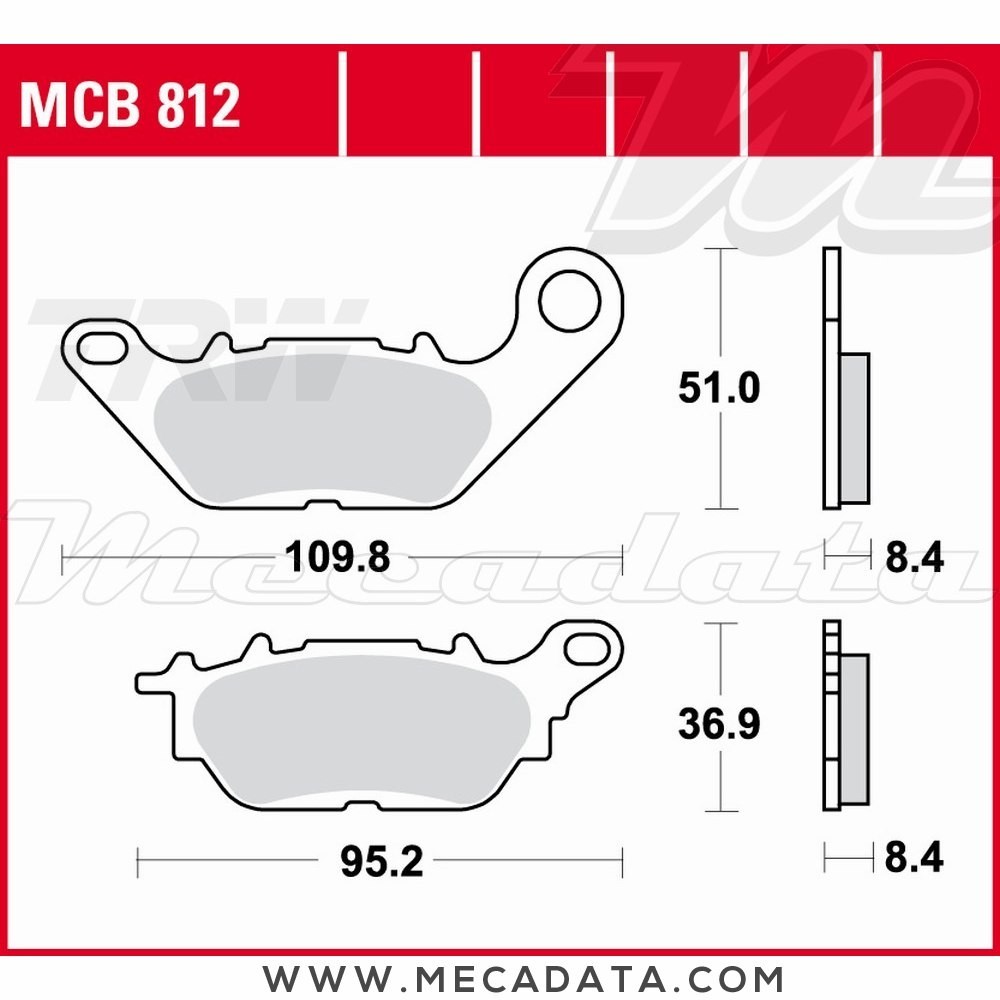 Plaquettes de frein Avant ~ TRW Lucas MCB 812 