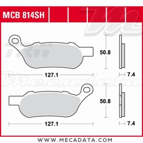 Plaquettes de frein Arrière ~ TRW Lucas MCB 814 SH 