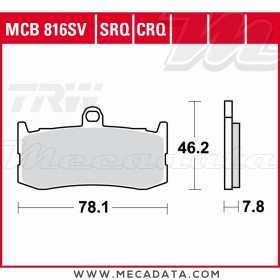 Plaquettes de frein Avant ~ TRW Lucas MCB 816 SV 