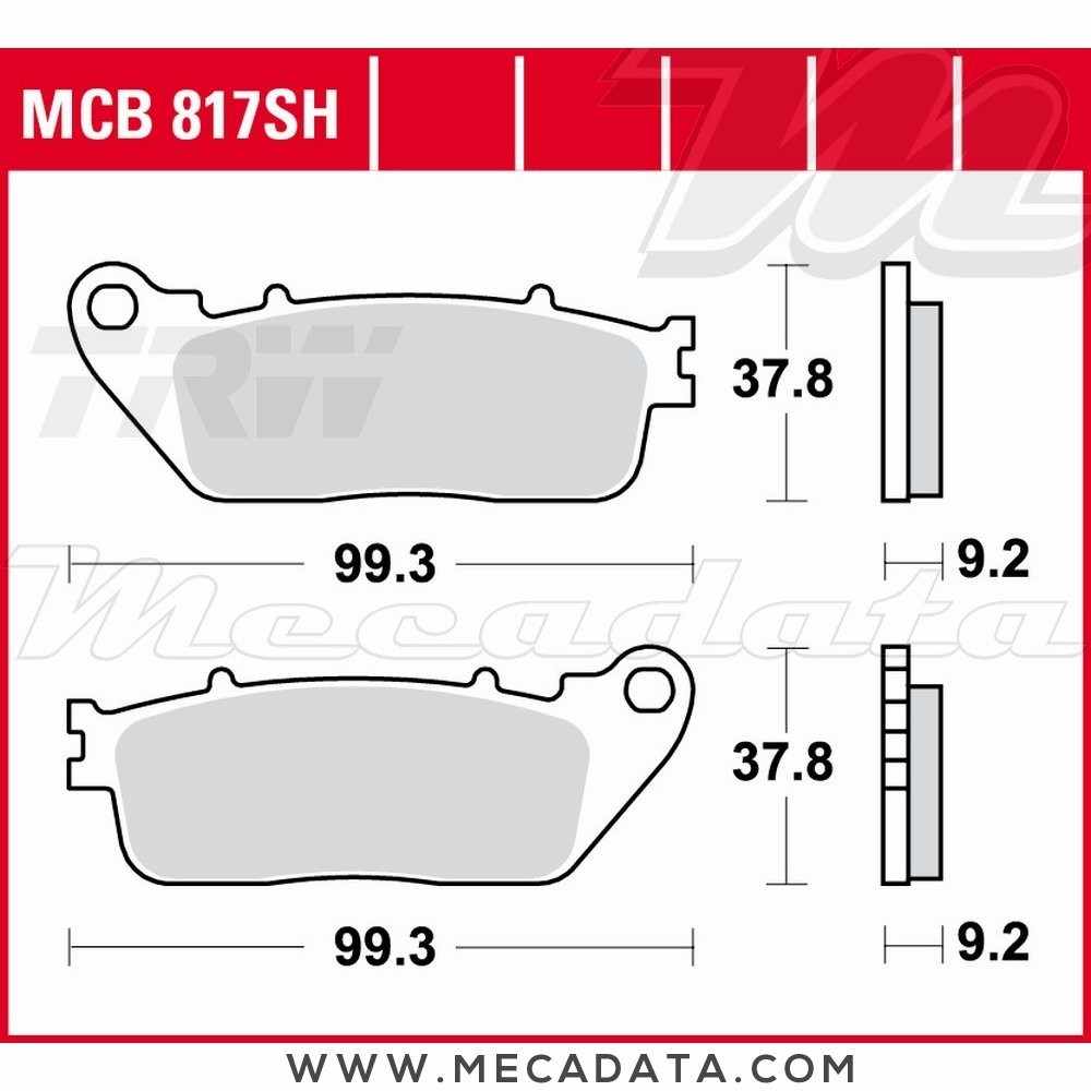Plaquettes de frein Arrière ~ TRW Lucas MCB 817 SH 