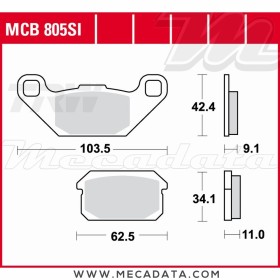 Plaquettes de frein Arrière ~ TRW Lucas MCB 805 SI 