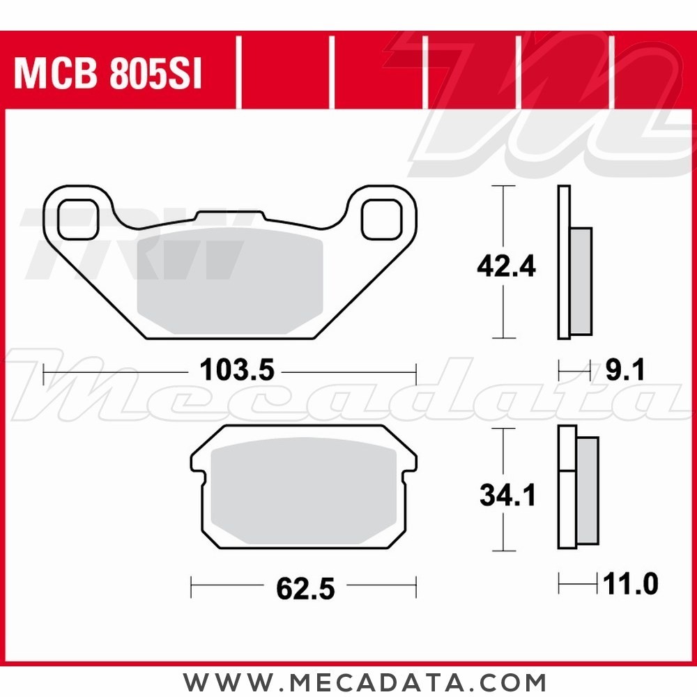 Plaquettes de frein Arrière ~ TRW Lucas MCB 805 SI 