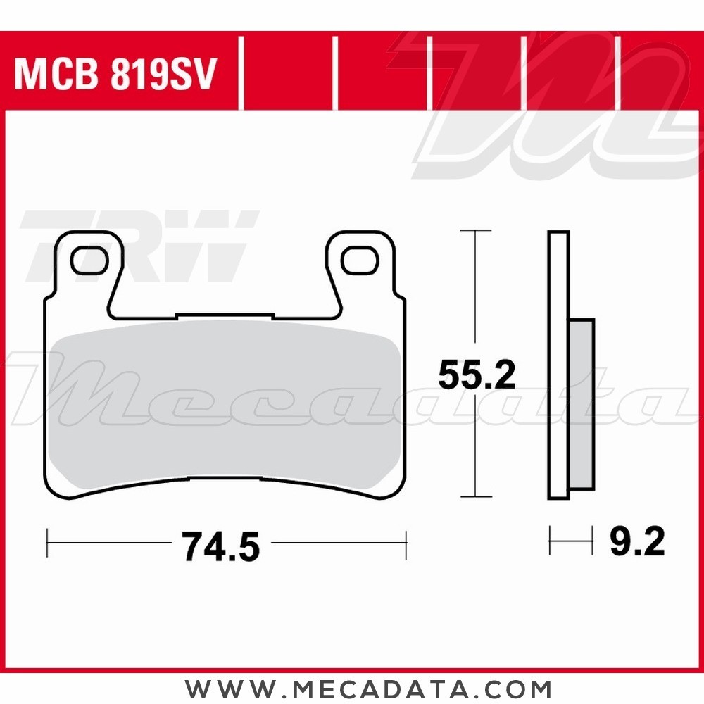 Plaquettes de frein Avant ~ TRW Lucas MCB 819 SV 