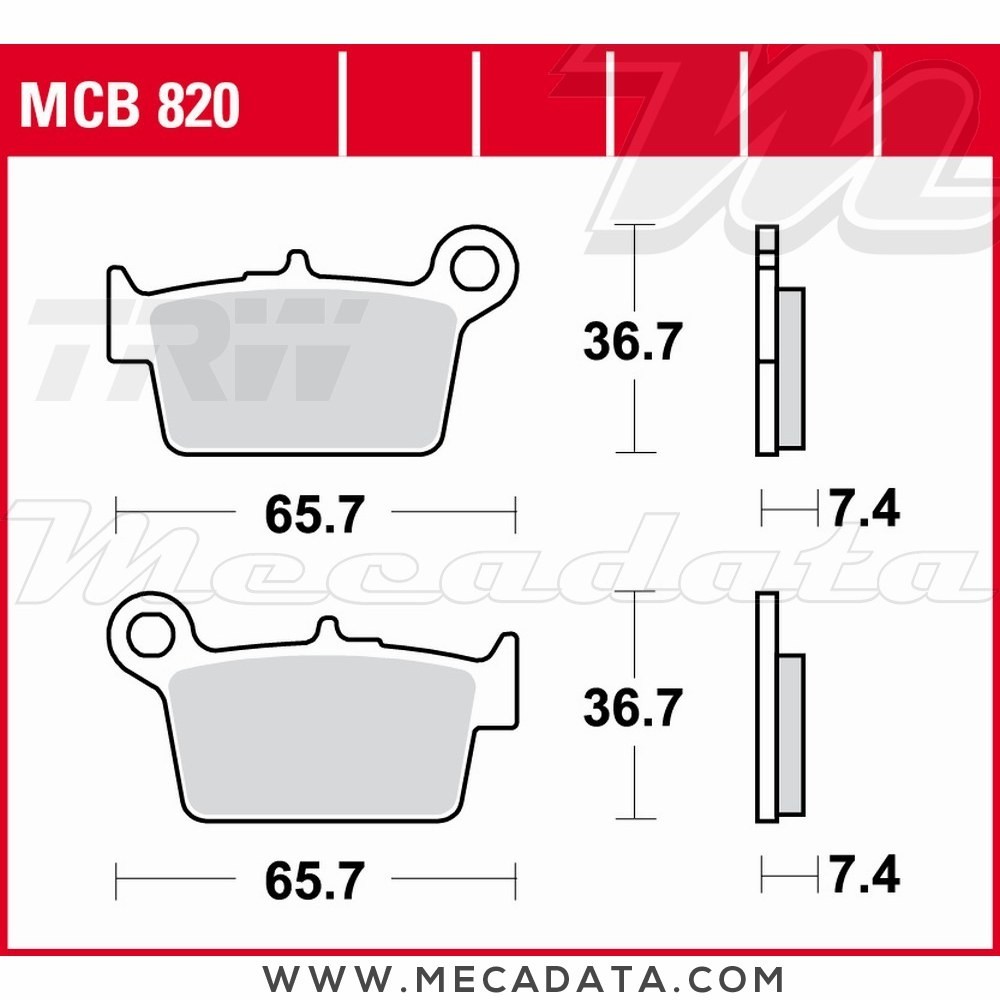 Plaquettes de frein Arrière ~ TRW Lucas MCB 820 