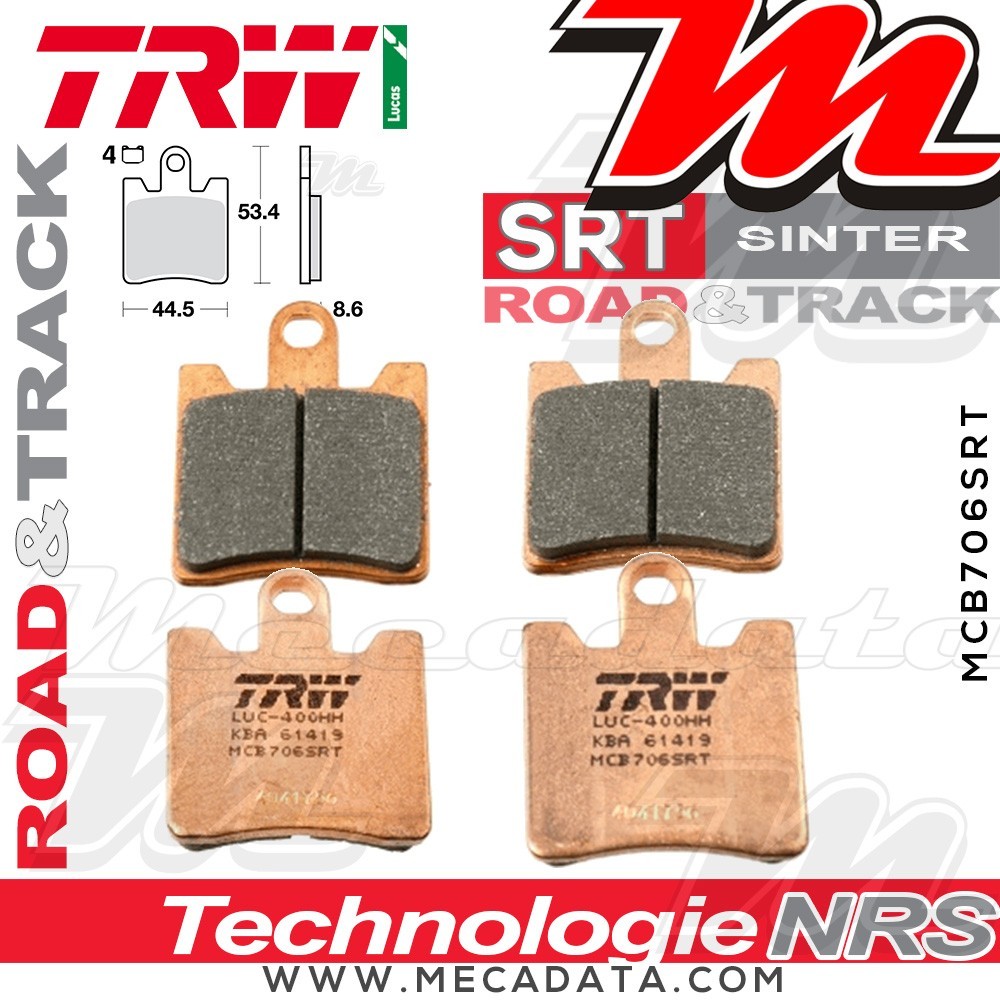 Plaquettes de frein Avant ~ TRW Lucas MCB 706 SRT 