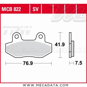 Plaquettes de frein Avant ~ TRW Lucas MCB 822 SV 