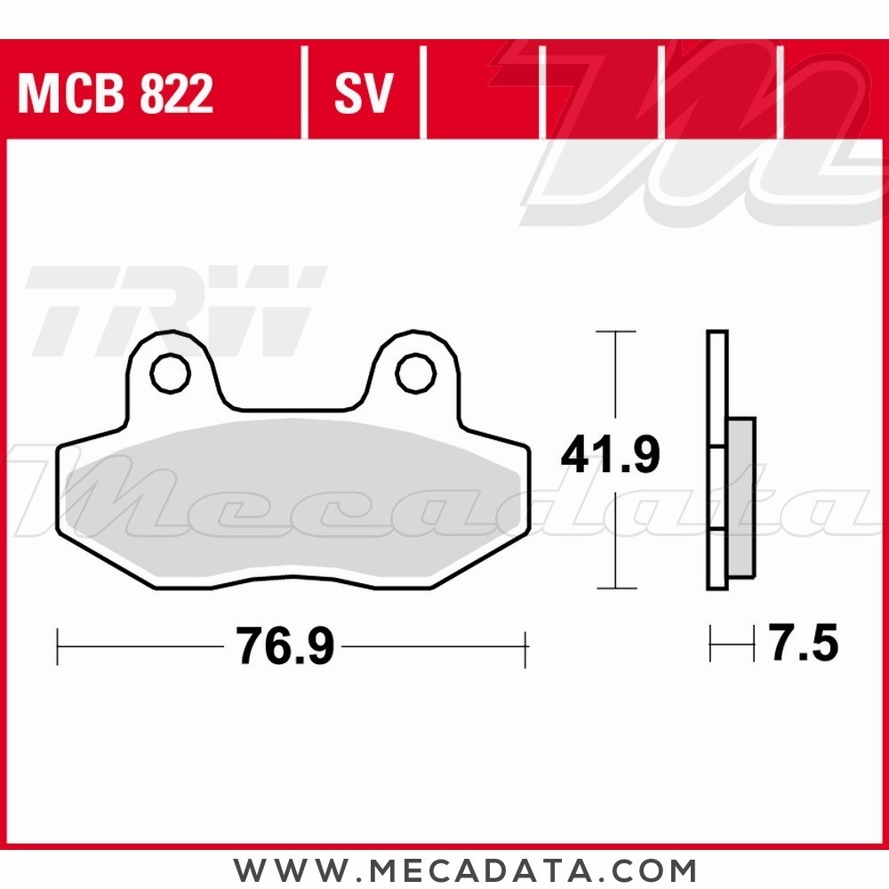 Plaquettes de frein Avant ~ TRW Lucas MCB 822 SV 