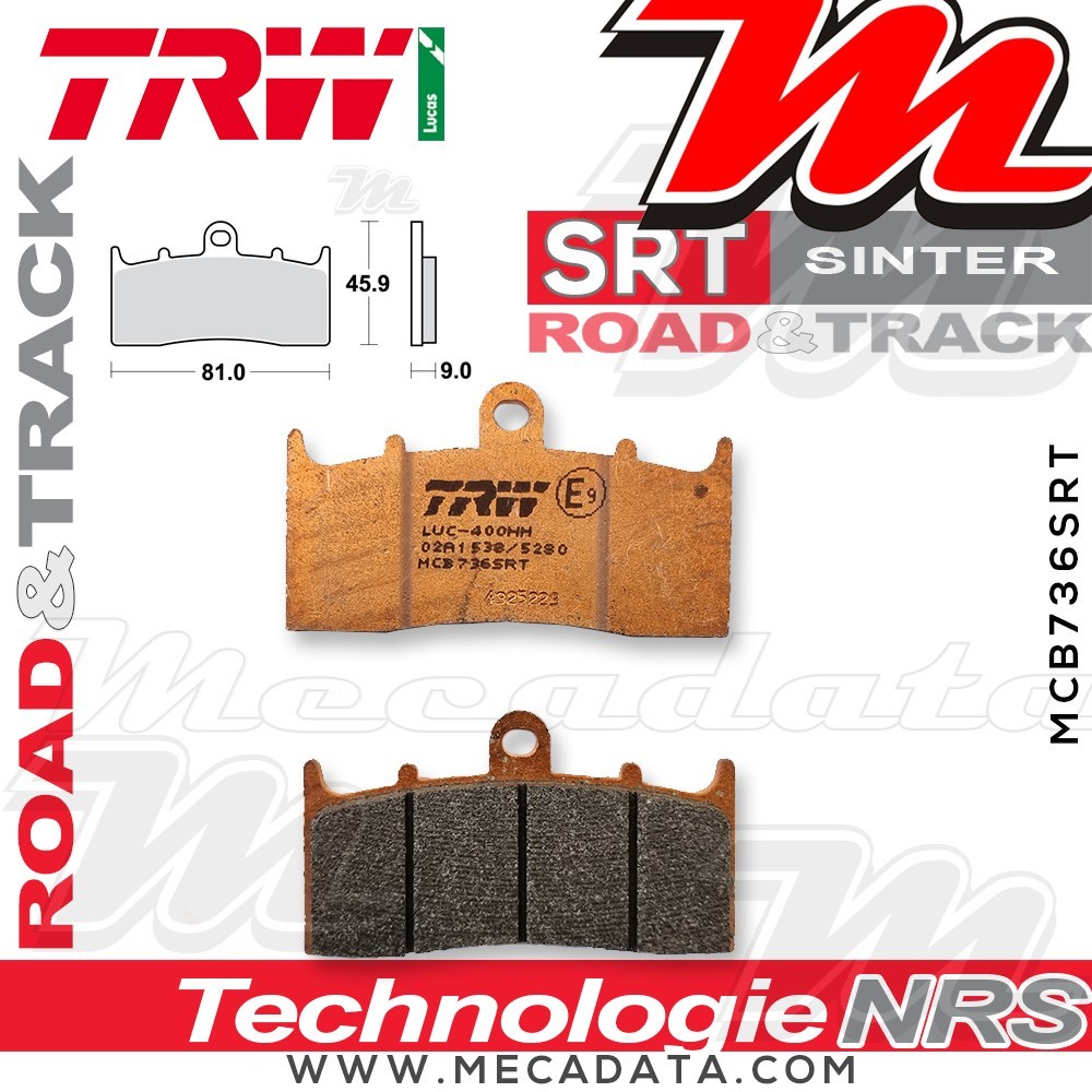 Plaquettes de frein Avant ~ TRW Lucas MCB 736 SRT 