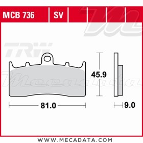 Plaquettes de frein Avant ~ TRW Lucas MCB 736 SRT 