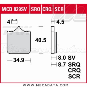 Plaquettes de frein Avant ~ TRW Lucas MCB 829 SCR 