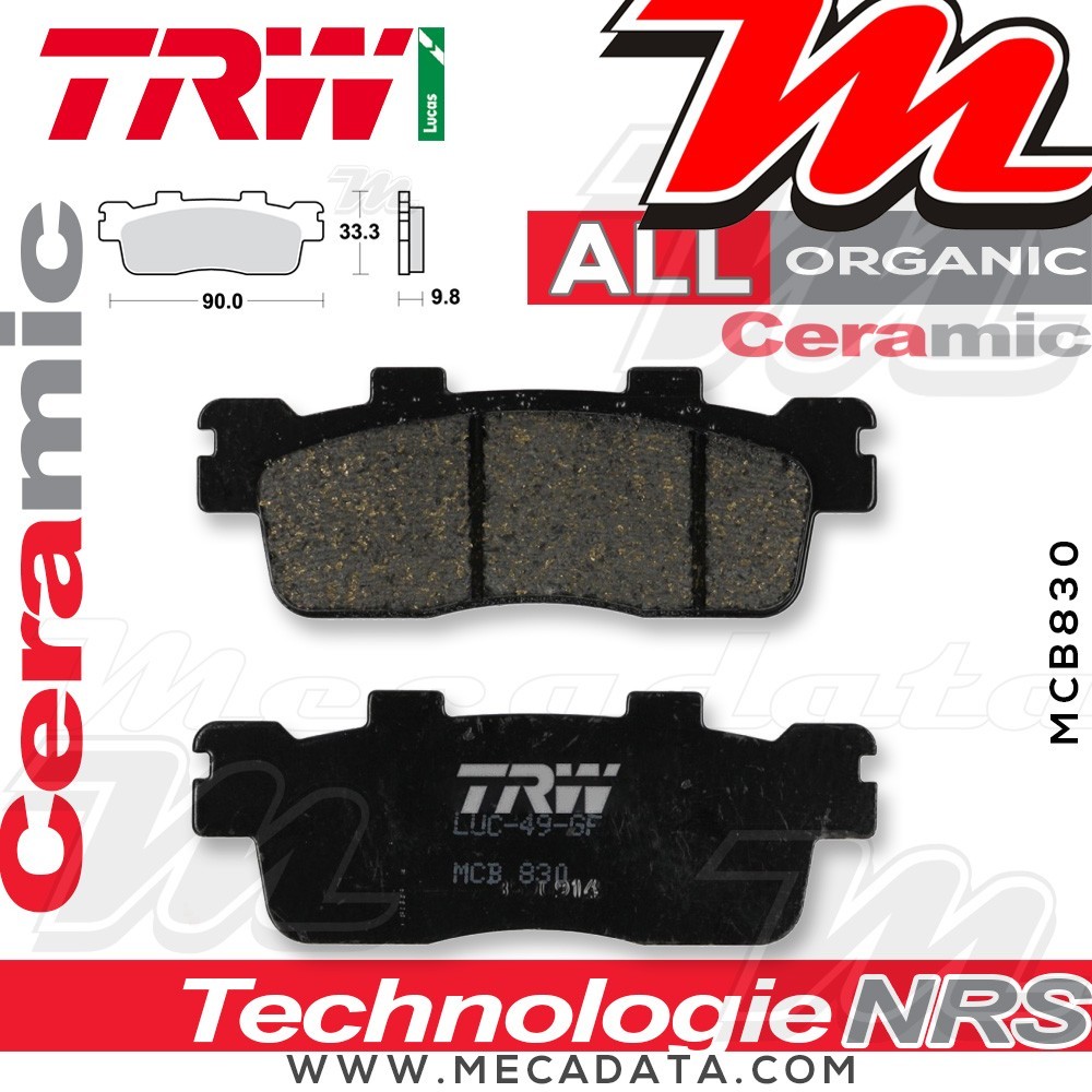 Plaquettes de frein Avant ~ TRW Lucas MCB 830 