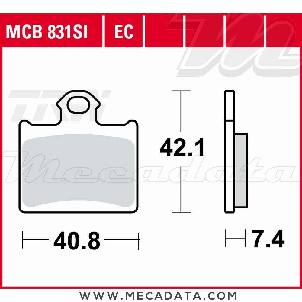 Plaquettes de frein Arrière ~ TRW Lucas MCB 831 EC 