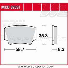 Plaquettes de frein Arrière ~ TRW Lucas MCB 825 SI 