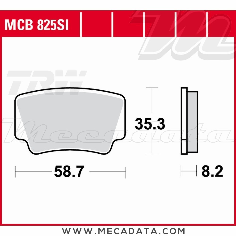 Plaquettes de frein Arrière ~ TRW Lucas MCB 825 SI 