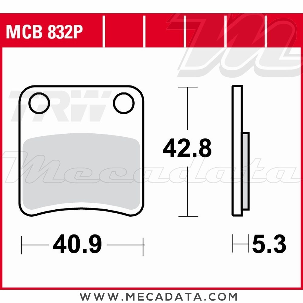 Plaquettes de frein Arrière ~ TRW Lucas MCB 832 P 
