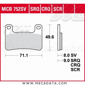 Plaquettes de frein Avant ~ TRW Lucas MCB 752 SRT 