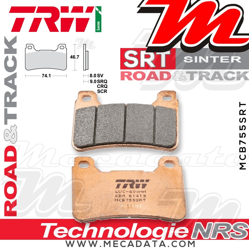 Plaquettes de frein Avant ~ TRW Lucas MCB 755 SRT 