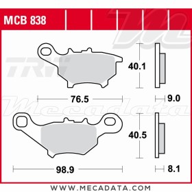 Plaquettes de frein Arrière ~ TRW Lucas MCB 838 