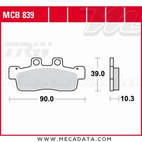 Plaquettes de frein Arrière ~ TRW Lucas MCB 839 