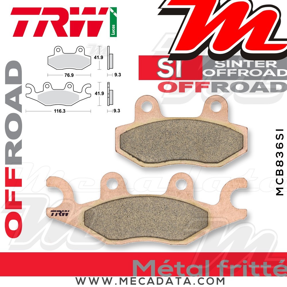 Plaquettes de frein Arrière ~ TRW Lucas MCB 836 SI 