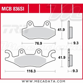 Plaquettes de frein Arrière ~ TRW Lucas MCB 836 SI 