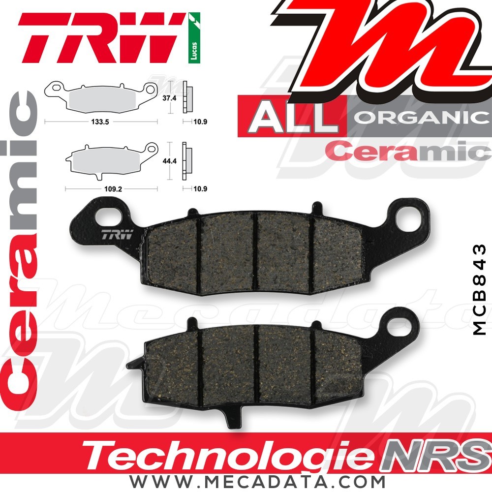 Plaquettes de frein Arrière ~ TRW Lucas MCB 843 